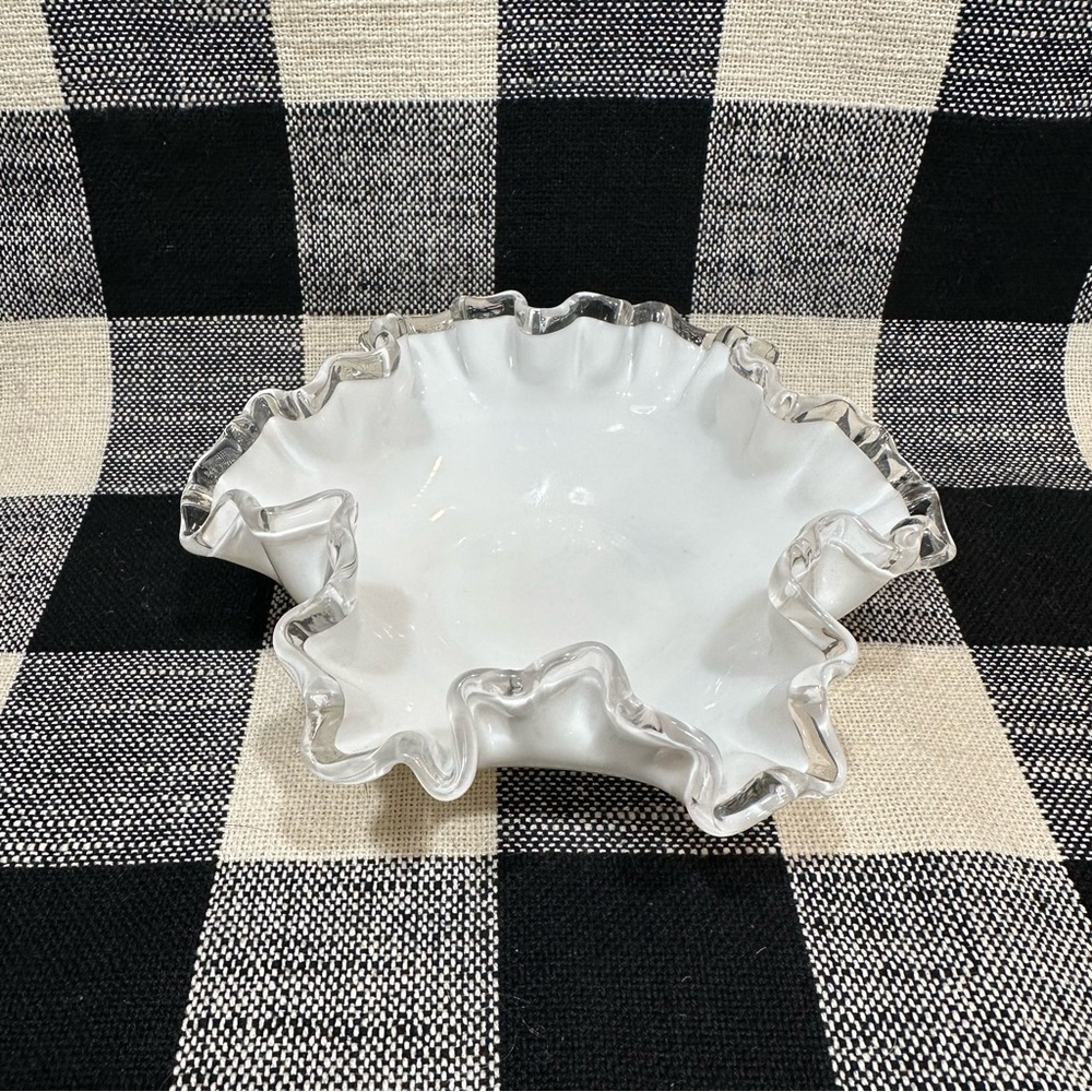 Vintage Fenton, milk glass, candy dish, excellent condition no cracks or chips